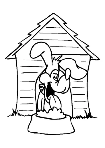 Dog House coloring page