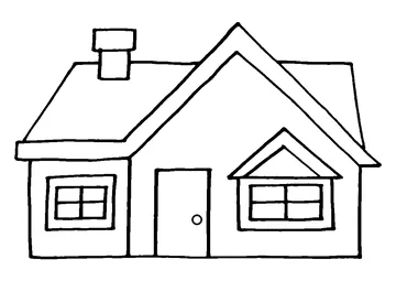 Easy House coloring page