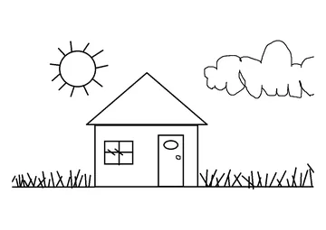 Easy House coloring page