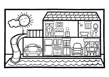 Fun House coloring page