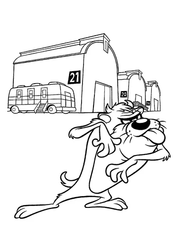 Funny Tasmanian Devil coloring page
