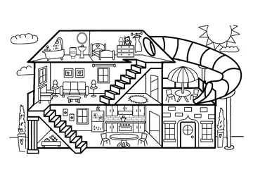 Glitter House coloring page
