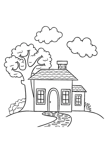 House for Preschool coloring page