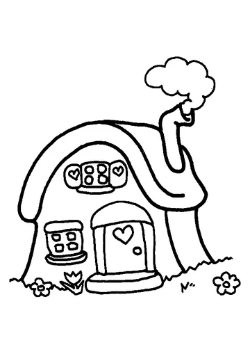 Little Cottage coloring page