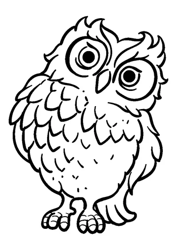 Owl Thinking coloring page