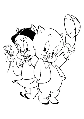 Petunia And Porky Pig coloring page