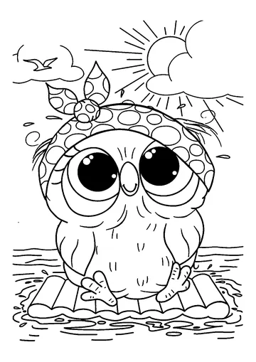 Relaxing Owl coloring page