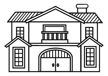 Simple House coloring page