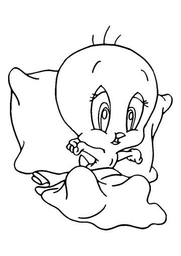 Sleepy Tweety coloring page