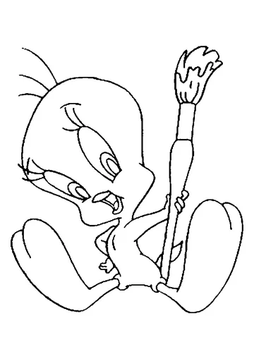 Tweety the Painter coloring page