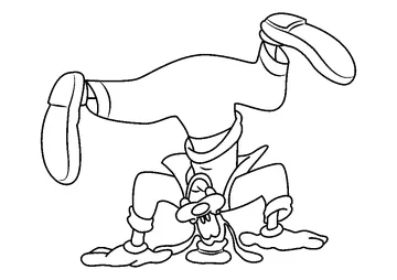 Goofy-Standing-on-Head-coloring-page coloring page