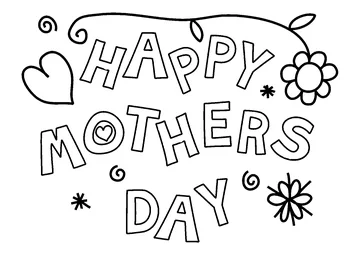 Happy Mother’s Day Lettering Card coloring page