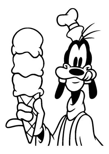 Goofy With Ice Cream Cone coloring page