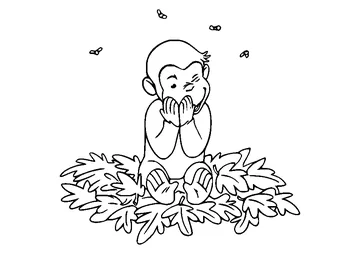 Sat on a Pile of Leaves coloring page