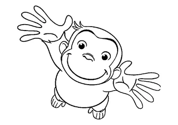 Cute Curious George coloring page