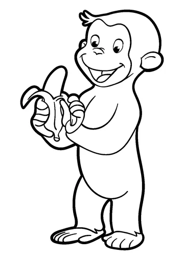 George Eating a Banana coloring page
