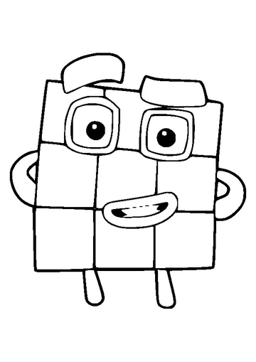Happy Numberblocks Nine coloring page