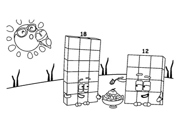 Eighteen and Twelve coloring page