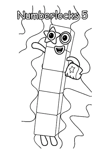 Numberblocks Five coloring page