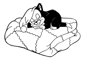 Figaro Sleeping coloring page