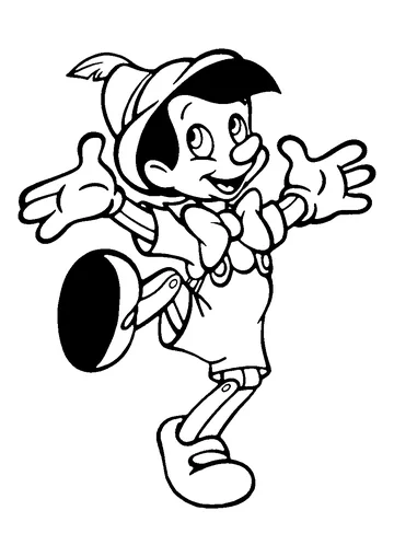 Fun Pinocchio coloring page