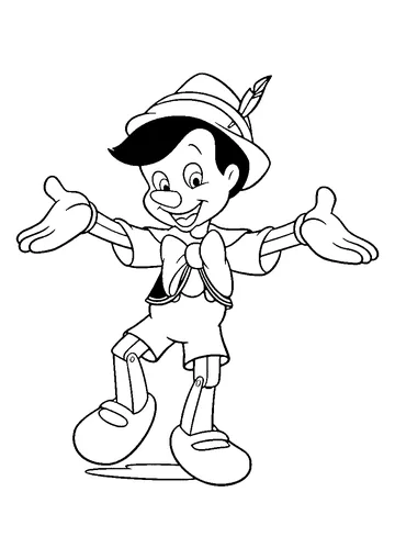 Funny Pinocchio coloring page