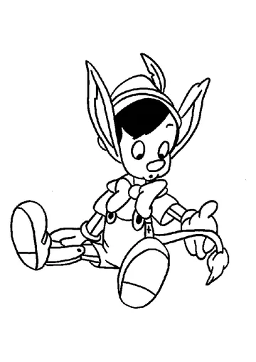Little Pinocchio coloring page
