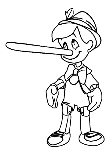 Lying Pinocchio coloring page