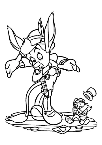 Pinocchio And Jiminy Cricket coloring page