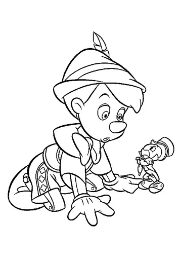 Pinocchio And Jiminy coloring page