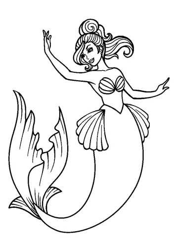 Dancing Mermaid coloring page