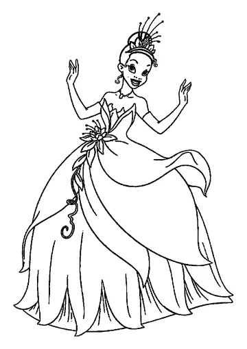 Lovely Tiana coloring page