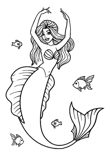 Mermaid Dancing coloring page