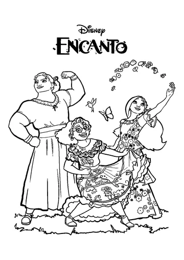 Mirabel Isabela and Luisa coloring page