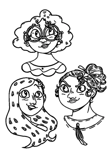 Mirabel with Luisa and Isabela coloring page