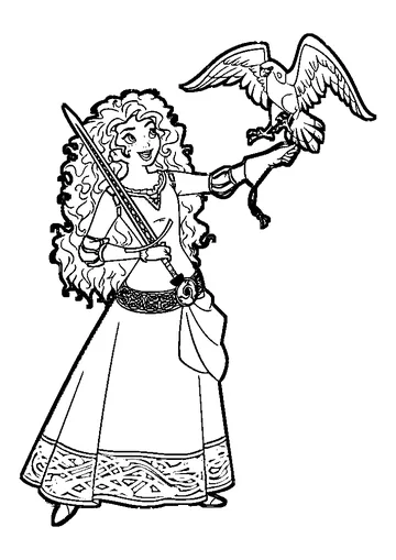 Merida and Falcon coloring page