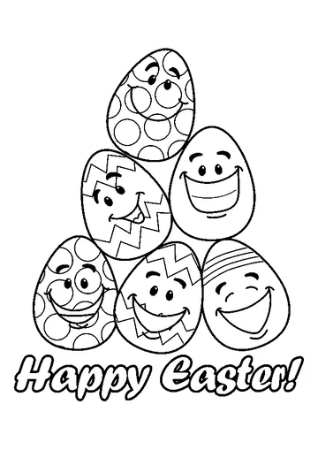 Funny Easter Eggs coloring page