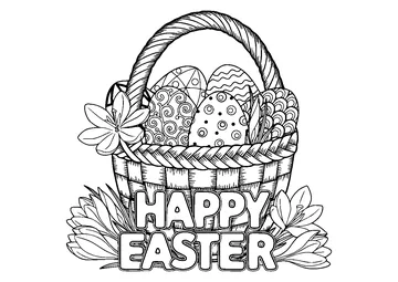Happy Easter coloring page