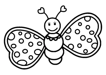 Butterfly with Heart Antenna coloring page