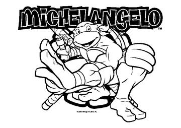 Michelangelo Ninja Turtles Action coloring page