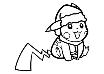 Christmas Pikachu coloring page
