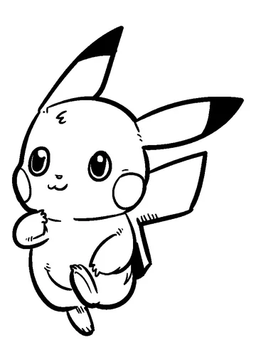 Running Pikachu coloring page