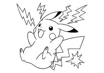 Pikachu with Poke Ball coloring page