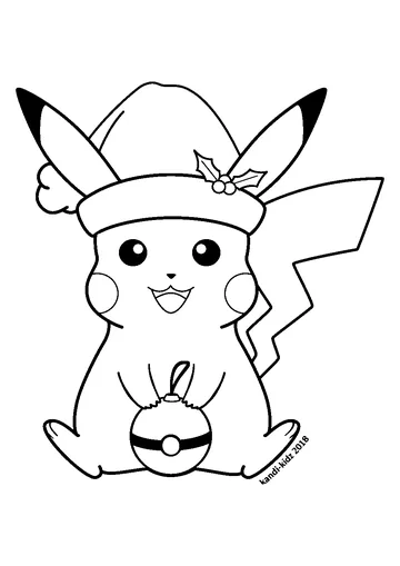 Christmas Pokemon coloring page