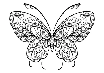Zentangle Butterfly coloring page