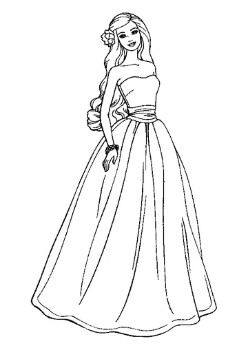 Barbie in Dress coloring page