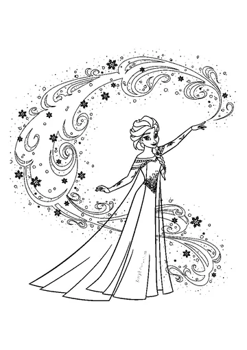 Magic Frozen coloring page