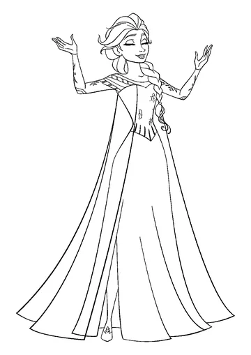Elsa Singing coloring page