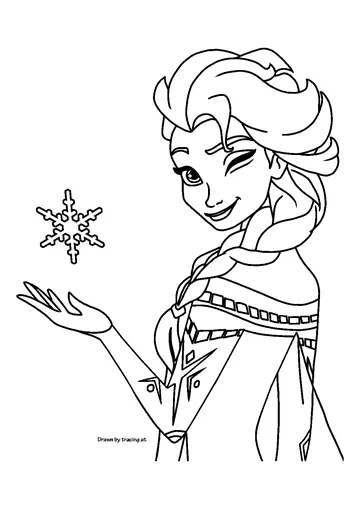 Elsa Winking coloring page