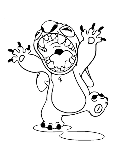 Stitch Growling coloring page